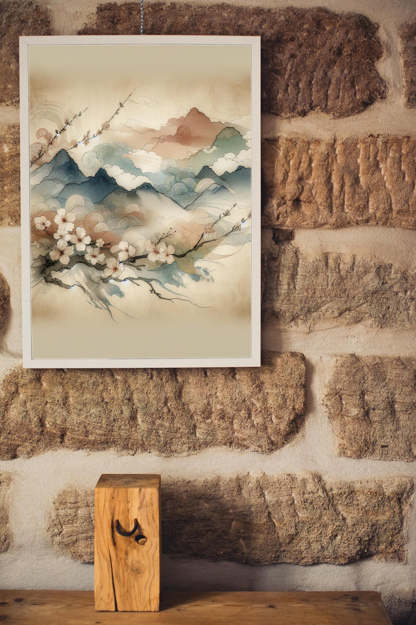 Serenum Natura Japanese Watercolor: Modern Aesthetic with Sandstone