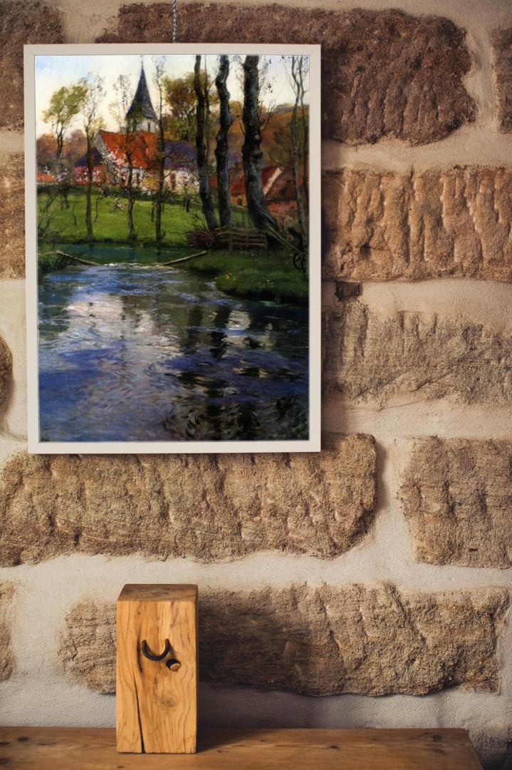 The Old Church by the River by Frits Thaulow Impressionism Art