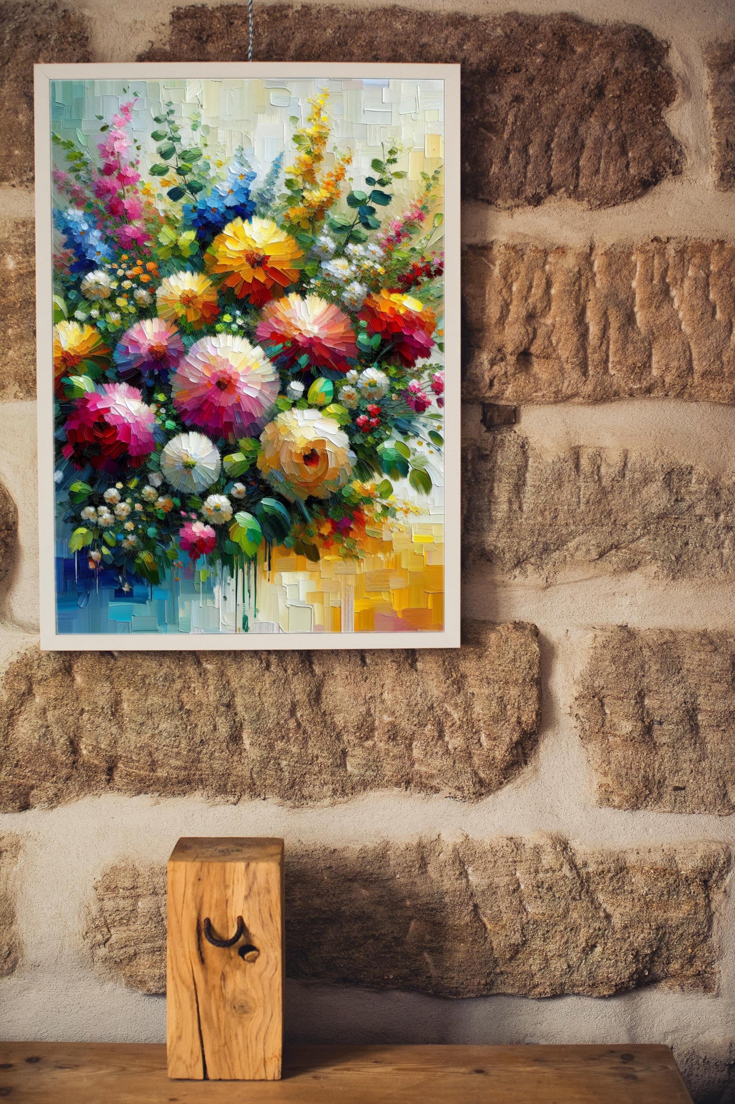 Vibrant Anantus Floral Oilpainting