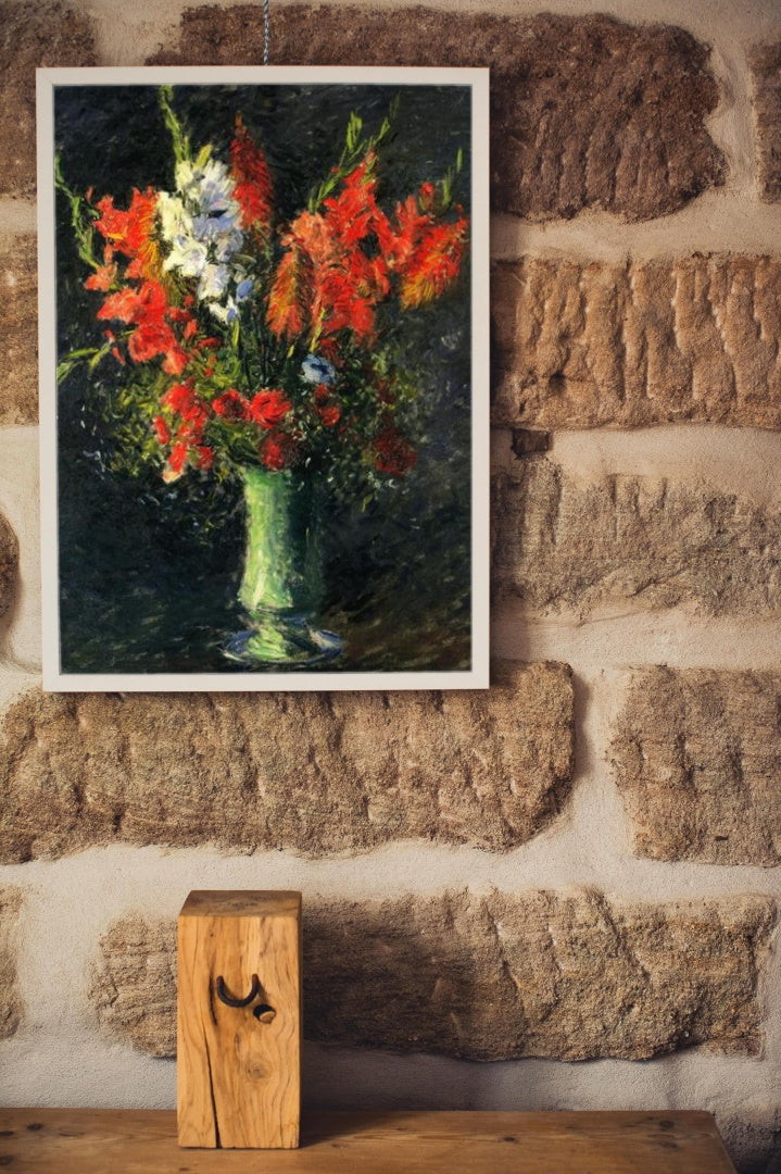 Vase of Gladiolas by Gustave Caillebotte Impressionism Art dated 1887