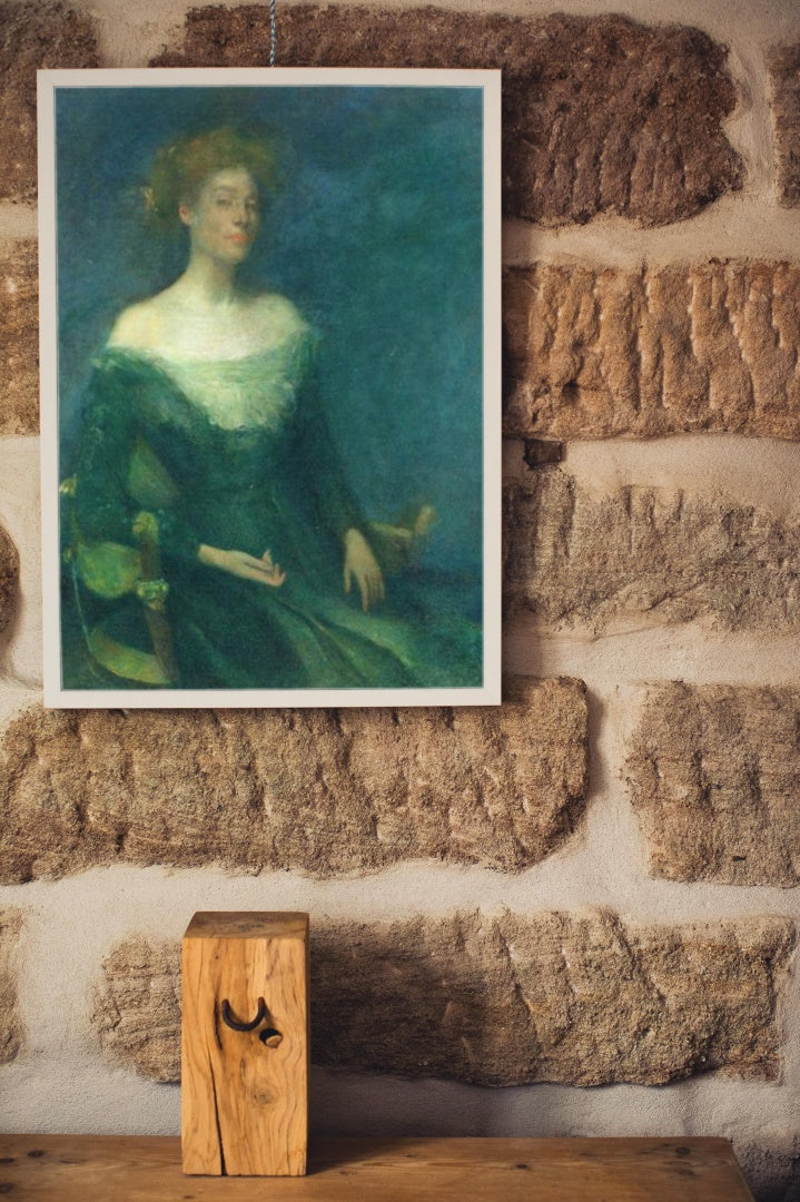 Lyda in Green by Thomas Dewing Tonalism Art dated 1898