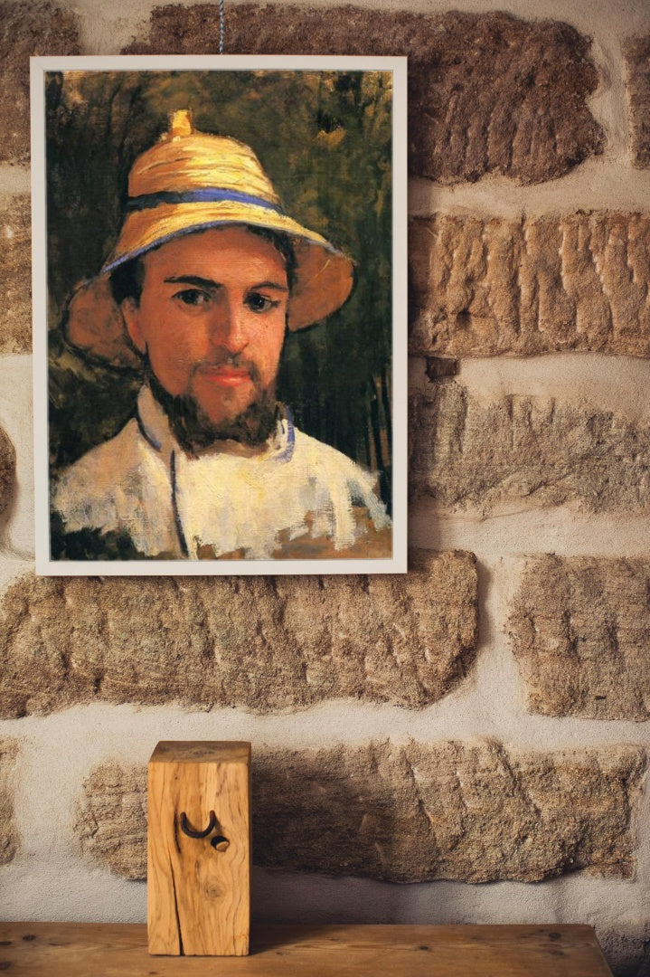 Self-Portrait with Pith Helmet by Gustave Caillebotte Impressionism Art dated 1873