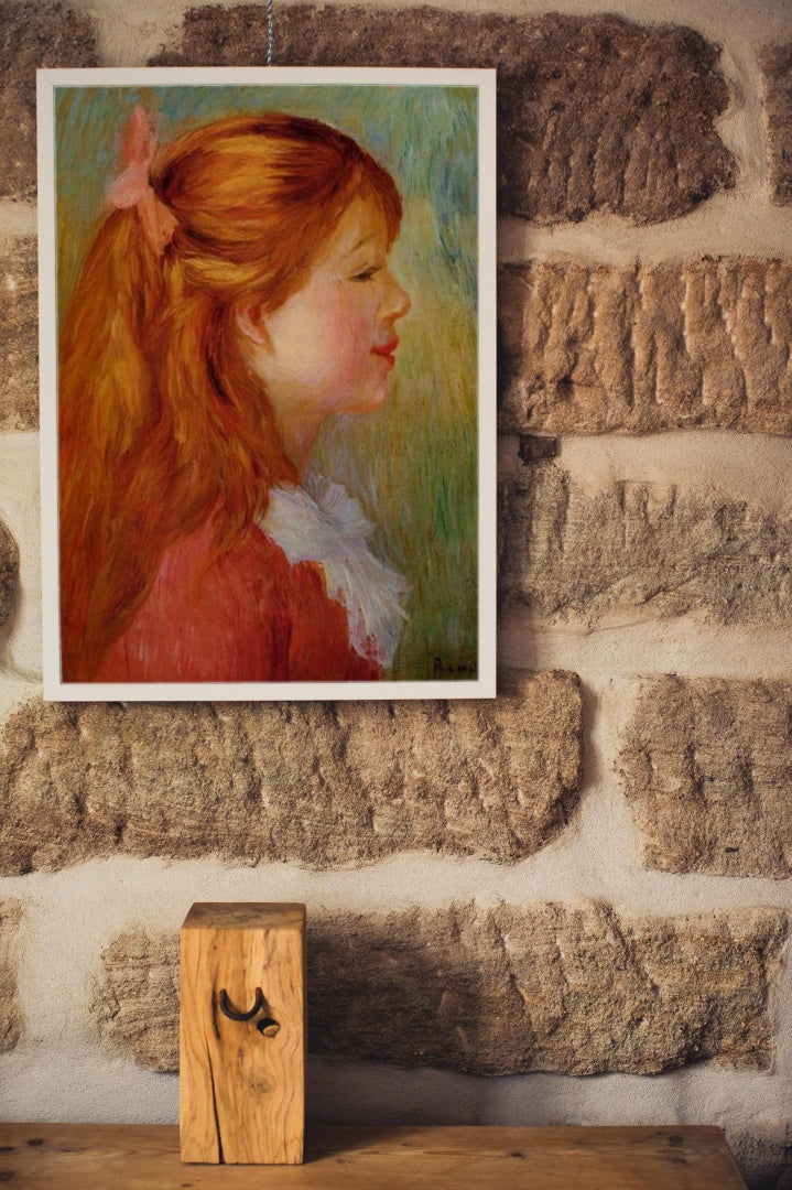 Young Girl with Long Hair in Profile by Pierre-Auguste Renoir Impressionism Art dated 1890