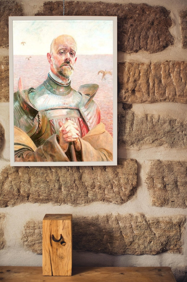 Self-portrait in an armour by Jacek Malczewski Art Nouveau (Modern) Art