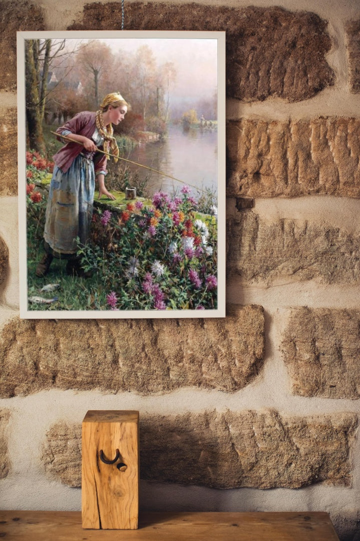 Brittany Girl Fishing by Daniel Ridgway Knight Realism Art