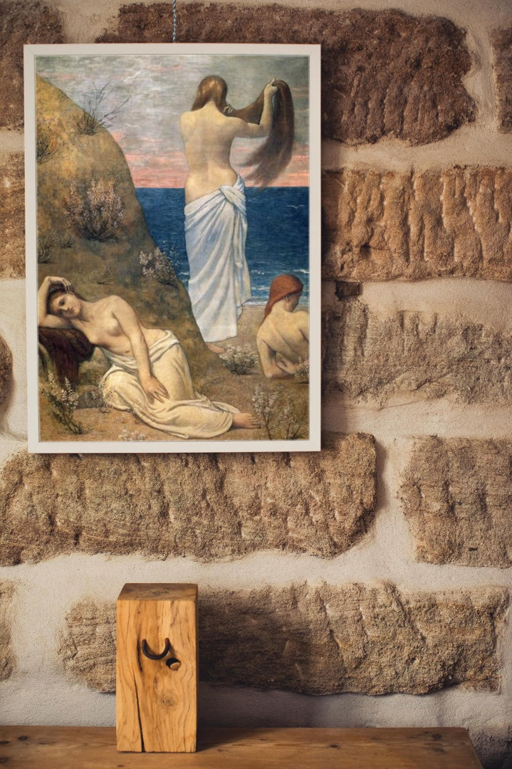 Young Girls on the Edge of the Sea by Pierre Puvis de Chavannes Symbolism Art dated 1879