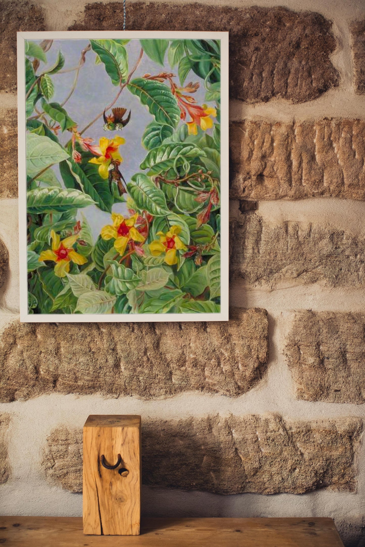 A Brazilian Climbing Shrub and Humming Birds by Marianne North Naturalism Art dated 1873