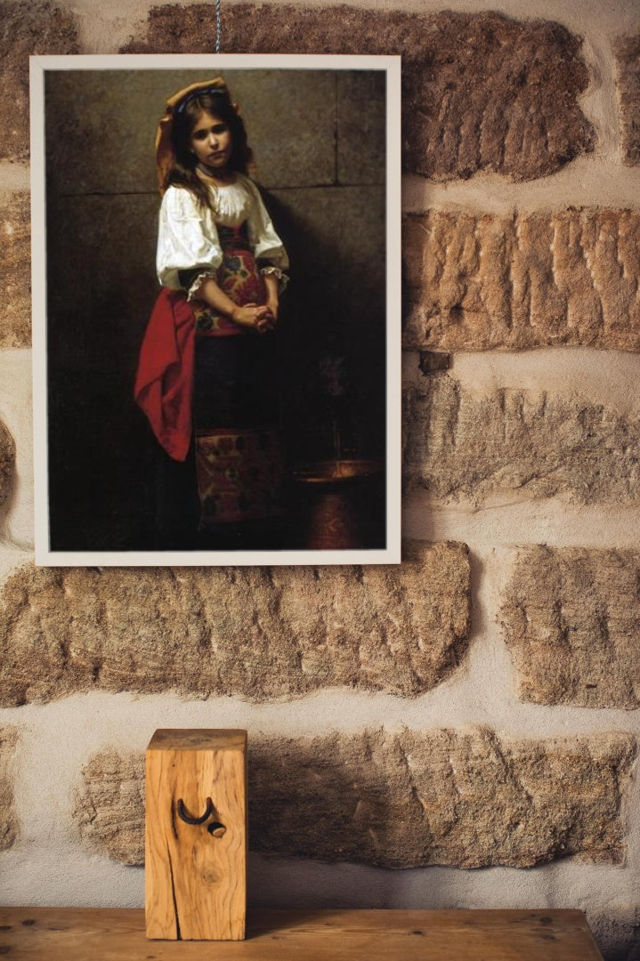 L&#39;italienne (at the Fountain) by Charles Sprague Pearce Academicism Art dated 1875