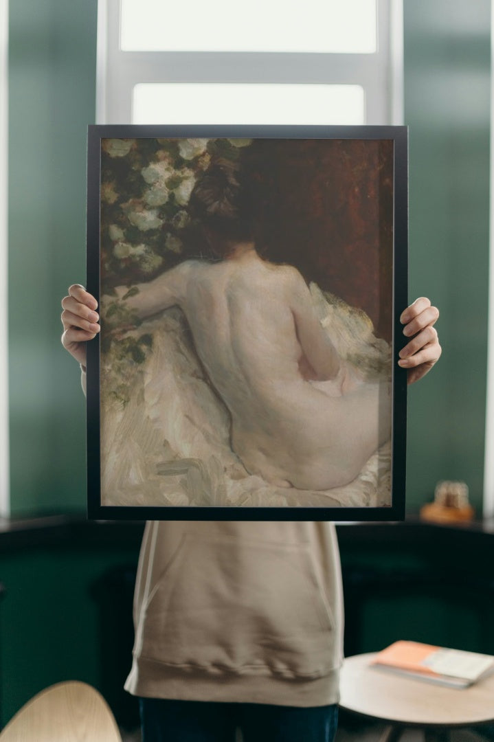 Nude from the back (L&#233;ontine) by Giuseppe De Nittis Impressionism Art dated 1880