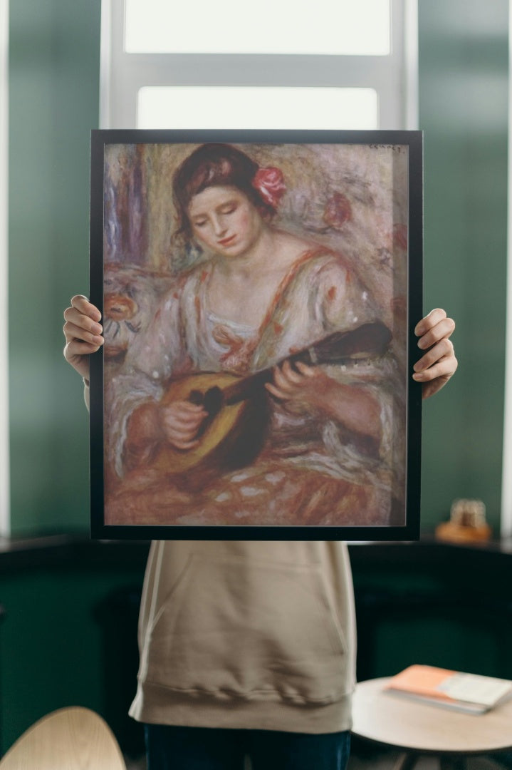 Girl with a mandolin by Pierre-Auguste Renoir Impressionism Art dated 1918