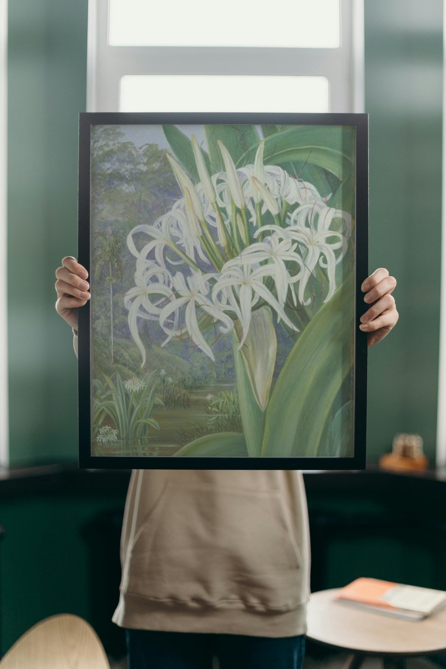 A Bornean Crinum by Marianne North Naturalism Art dated 1876