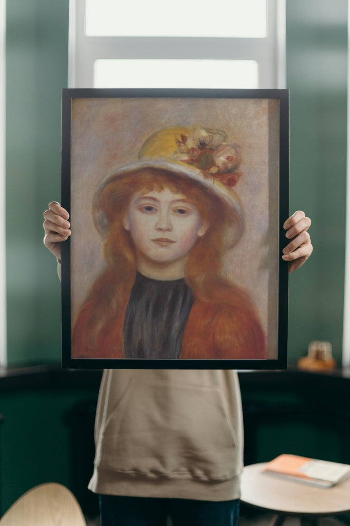 Woman Wearing a Hat by Pierre-Auguste Renoir Impressionism Art dated 1889