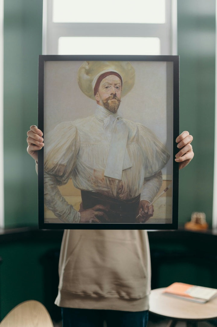 Self-portrait in White Dress by Jacek Malczewski Art Nouveau (Modern) Art