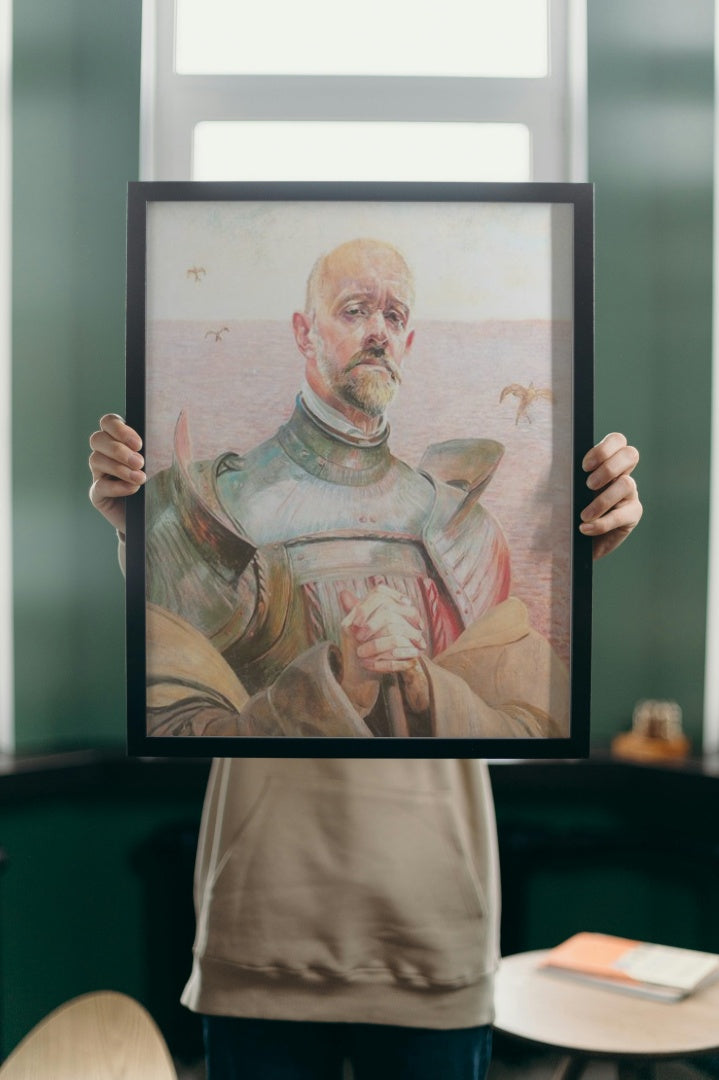 Self-portrait in an armour by Jacek Malczewski Art Nouveau (Modern) Art