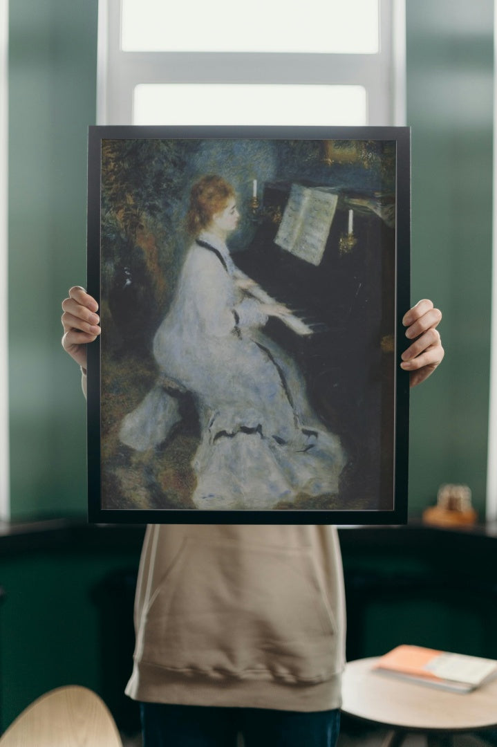 Young Woman at the Piano by Pierre-Auguste Renoir Impressionism Art dated 1876