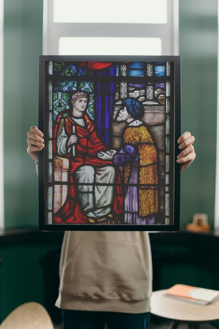 Loughrea St. Brendan&#39;s Cathedral. Scene with Pontius Pilate by Sarah Purser Romanticism Art dated 1908