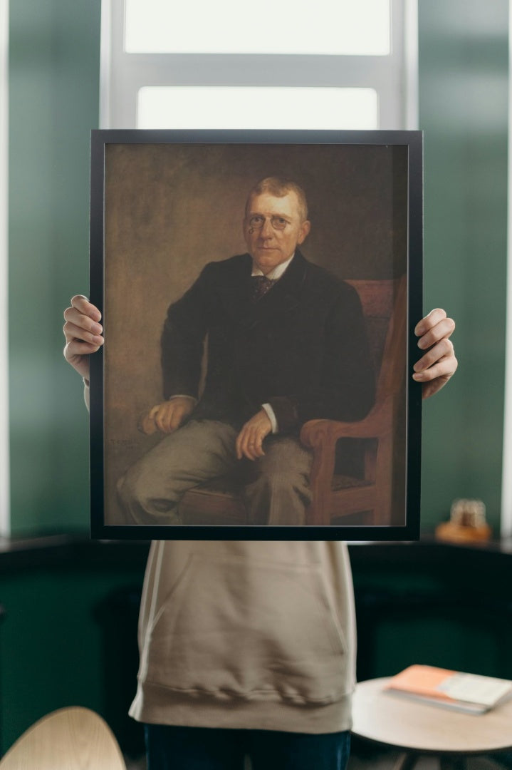 Portrait of James Whitcomb Riley by T. C. Steele Impressionism Art dated 1891