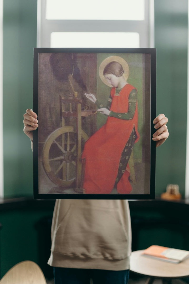 St Elizabeth of Hungary Spinning for the Poor by Marianne Stokes Art Nouveau (Modern) Art