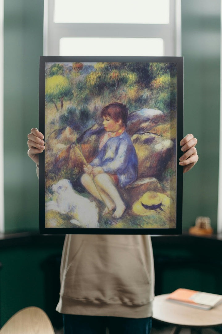 Young Boy by the River by Pierre-Auguste Renoir Impressionism Art dated 1890