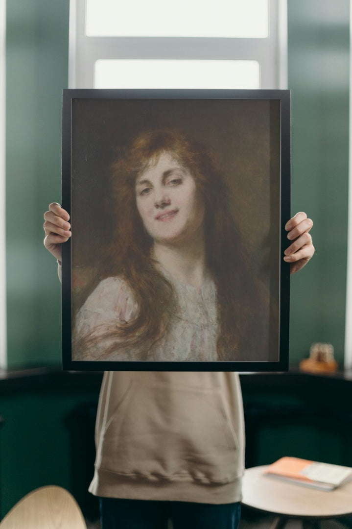 An Auburn Haired Beauty by Alexei Harlamoff Realism Art