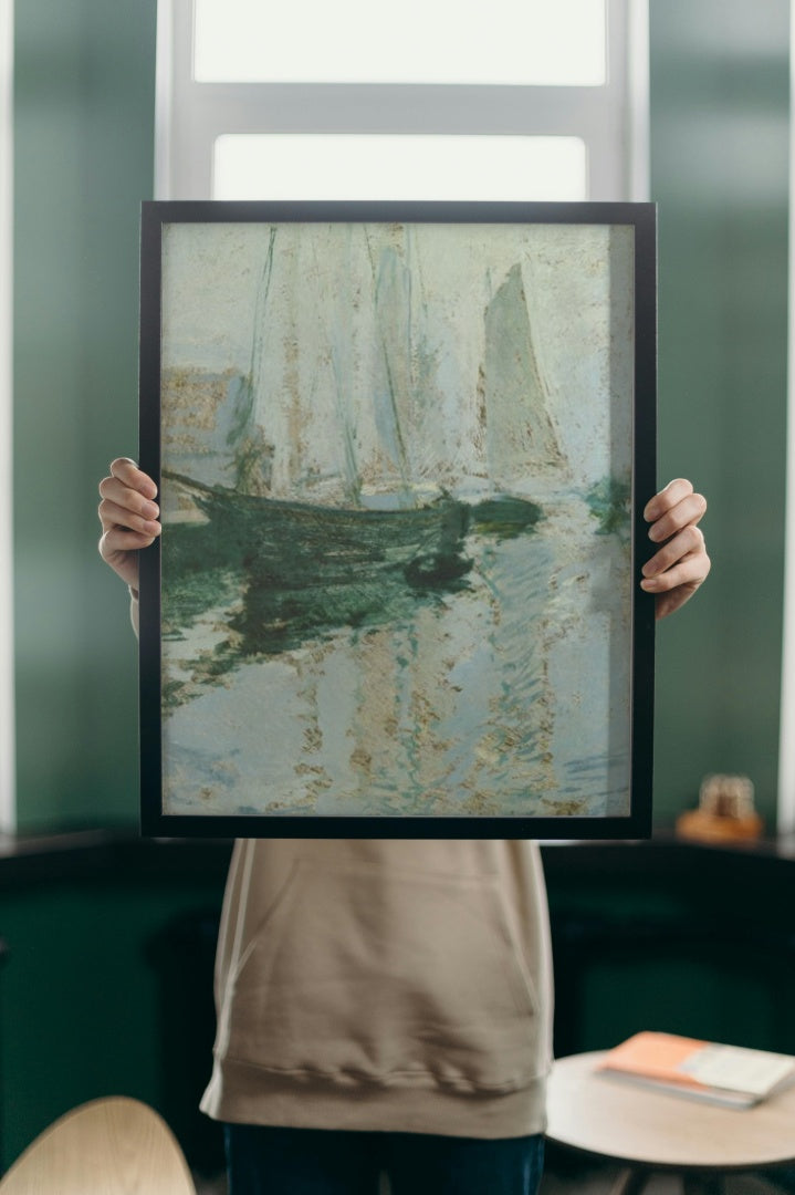 Gloucester Boats by John Henry Twachtman Impressionism Art dated 1902