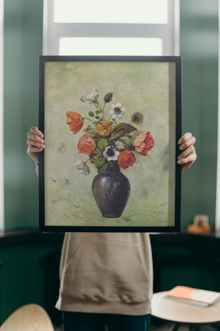 Anemones and Poppies in a Vase by Odilon Redon Realism Art