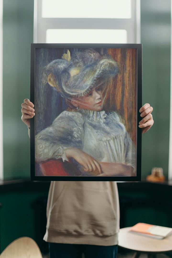 Woman in a hat by Pierre-Auguste Renoir Impressionism Art dated 1895