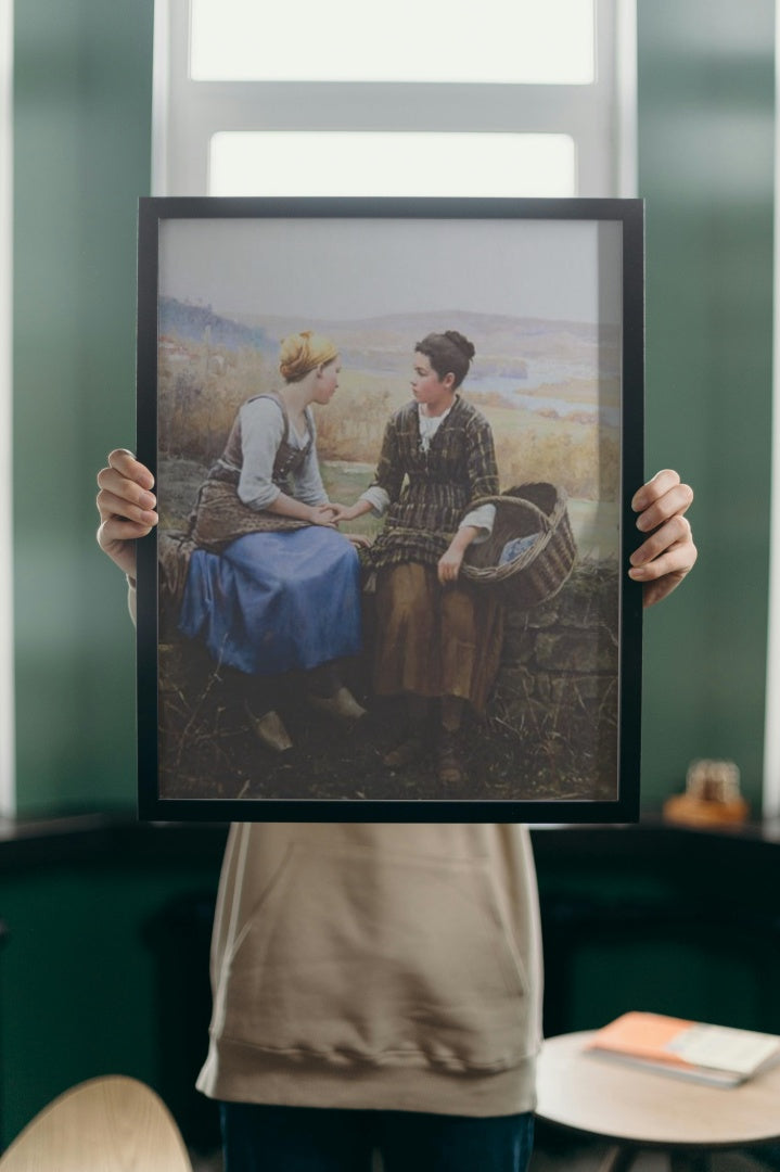 The First Grief by Daniel Ridgway Knight Realism Art dated 1892