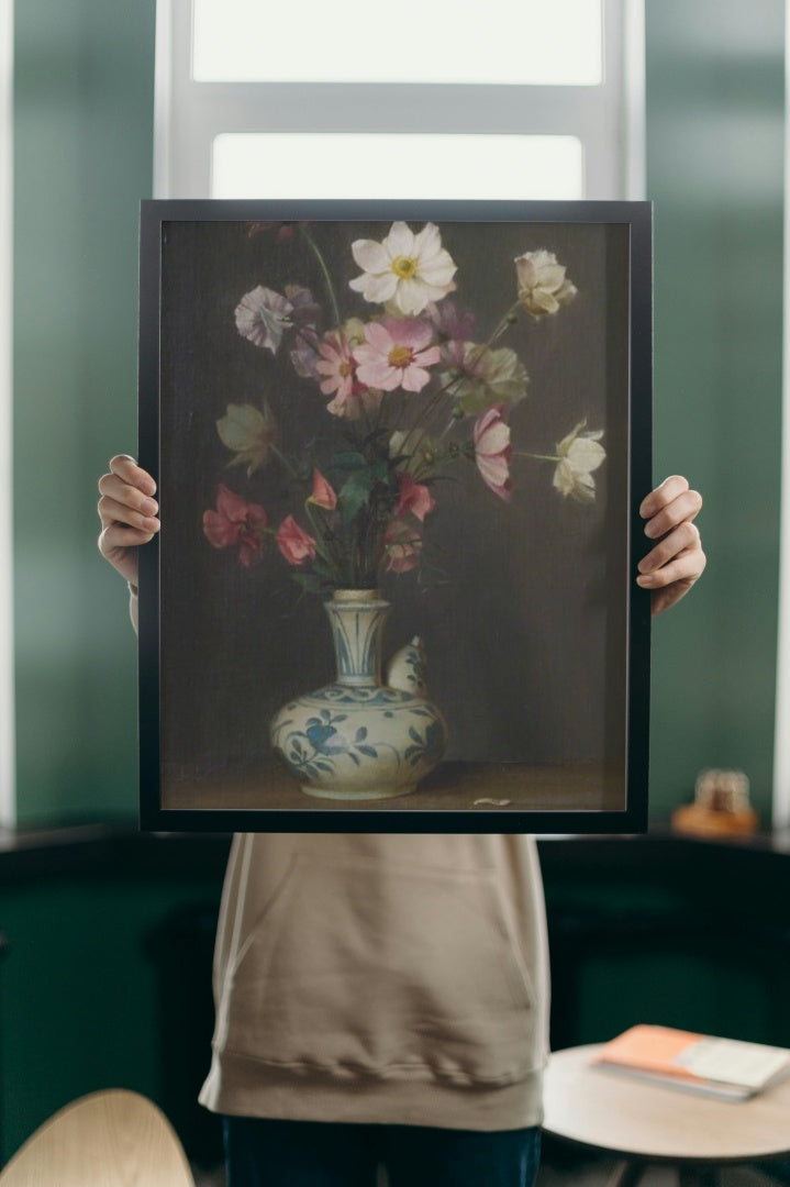 Flowers in a Persian Bottle by William Logsdail Realism Art dated 1935