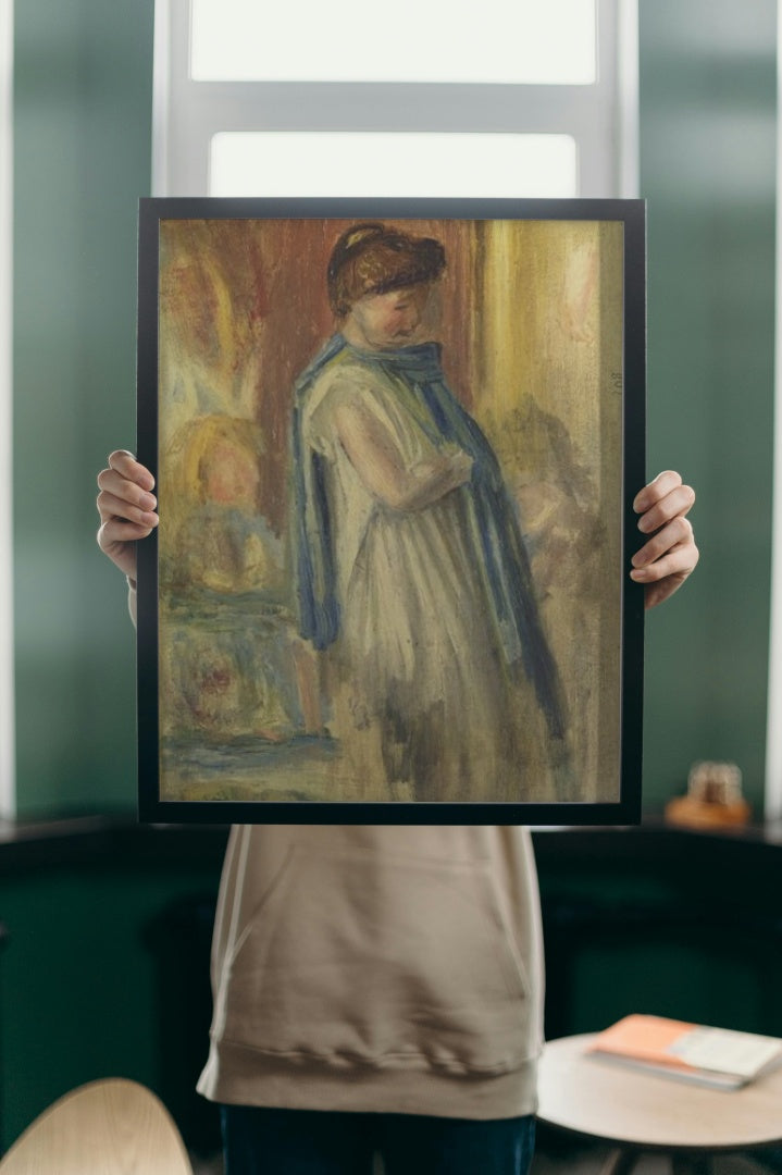 Young Woman Standing by Pierre-Auguste Renoir Impressionism Art dated 1895