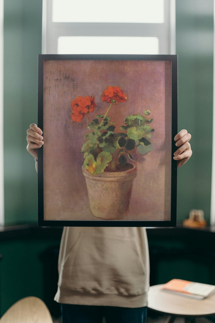 The Pot of Geraniums by Odilon Redon Realism Art dated 1910