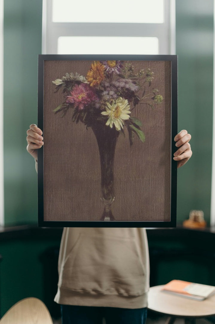 Daisies and Dahlias by Henri Fantin-Latour Realism Art dated 1872