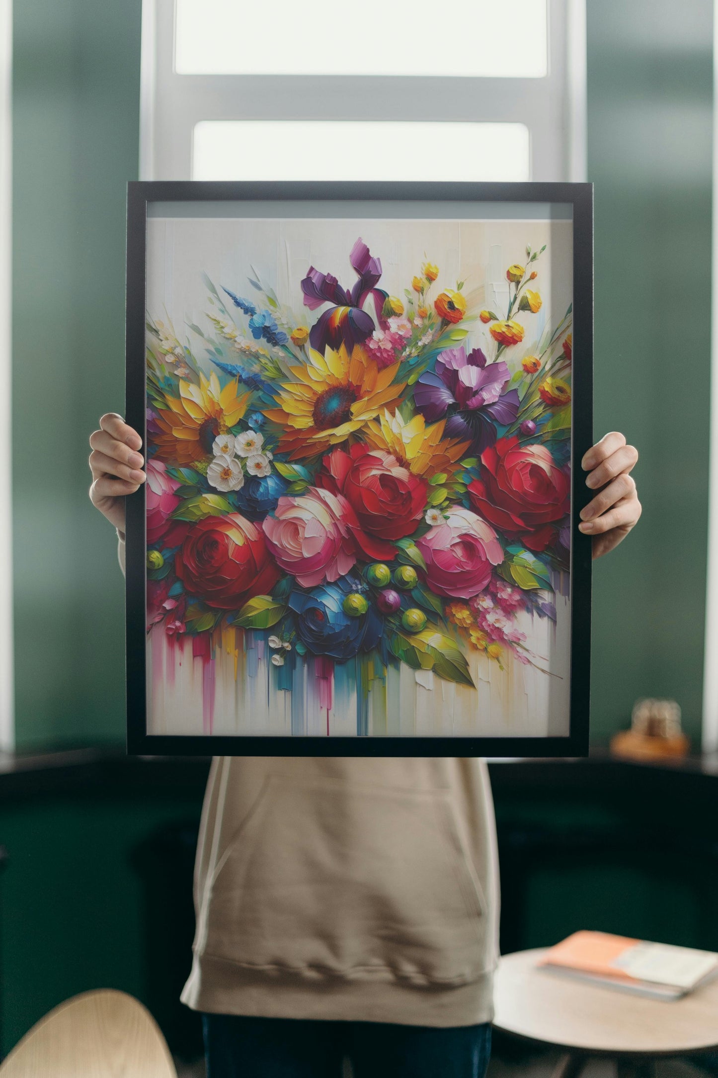 Vibrant Amara Blossomus: Modern Floral Oil Painting