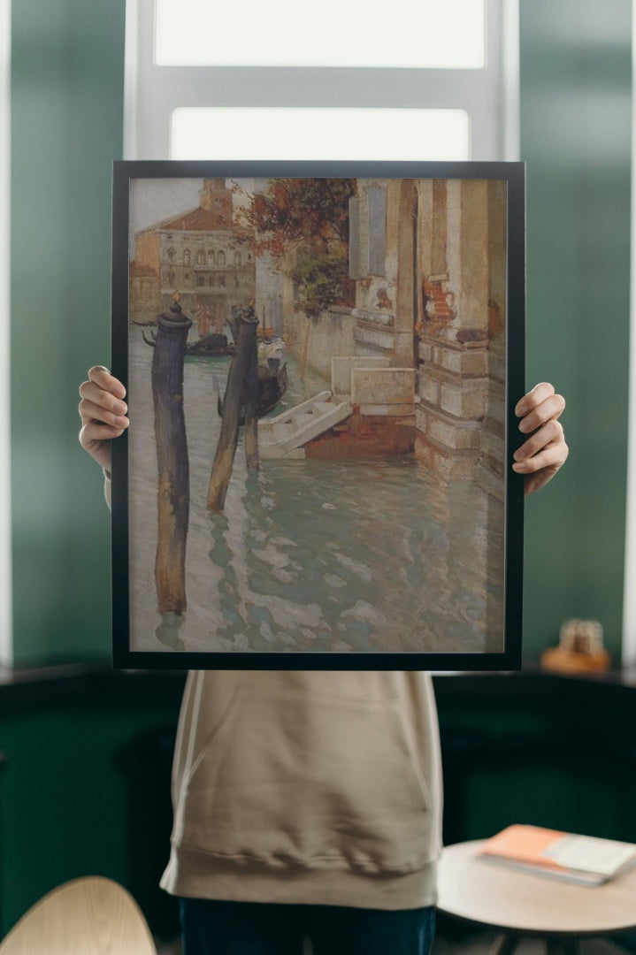 On the Grand Canal, Venice by Frits Thaulow Impressionism Art dated 1885