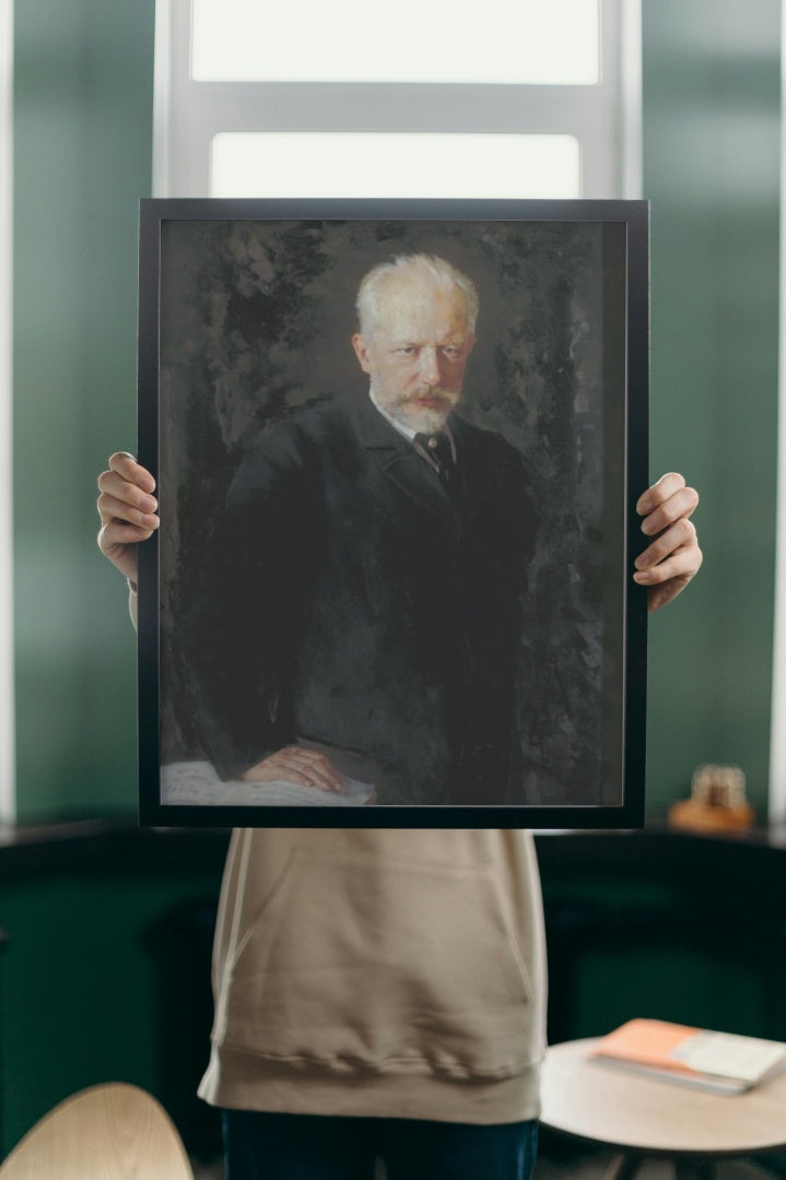 Portrait of the composer Pyotr Ilyich Tchaikovsky by Nikolai Kuznetsov Realism Art dated 1893