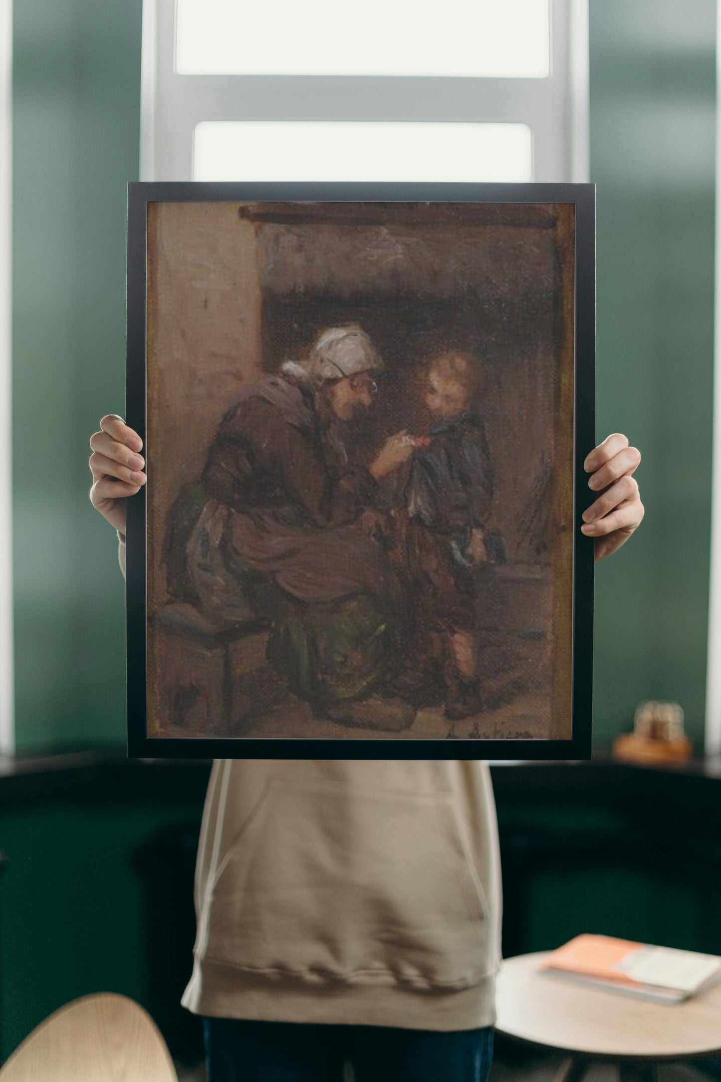 Young Breton schoolboy showing his medal by Alexandre Antigna Naturalism Art