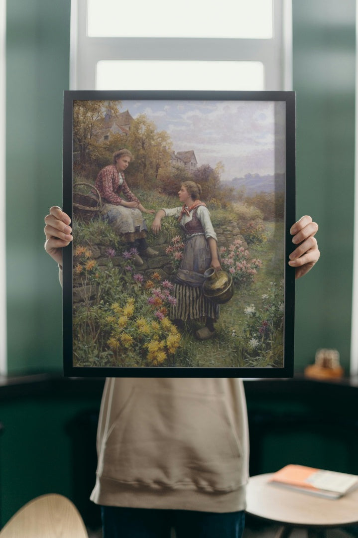 Gossips by Daniel Ridgway Knight Realism Art dated 1897