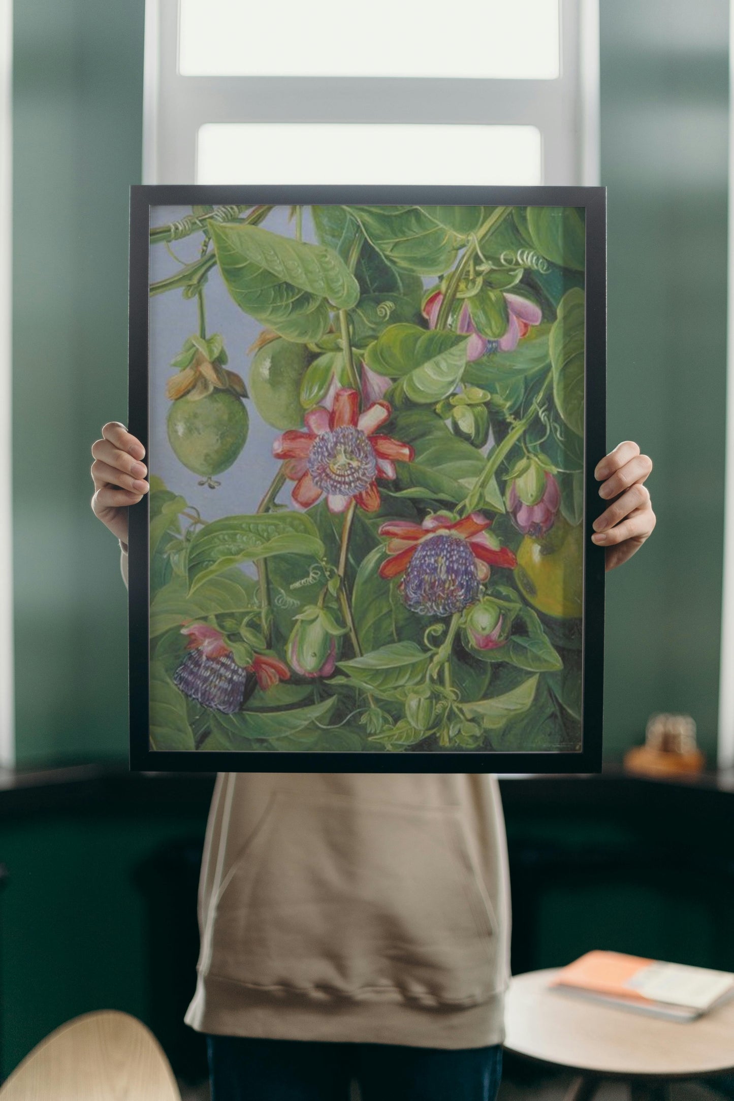 Flowers and Fruit of the Maricojas Passion Flower, Brazil by Marianne North Naturalism Art dated 1873