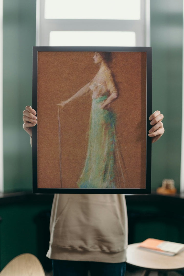 Woman Standing by Thomas Dewing Tonalism Art dated 1923