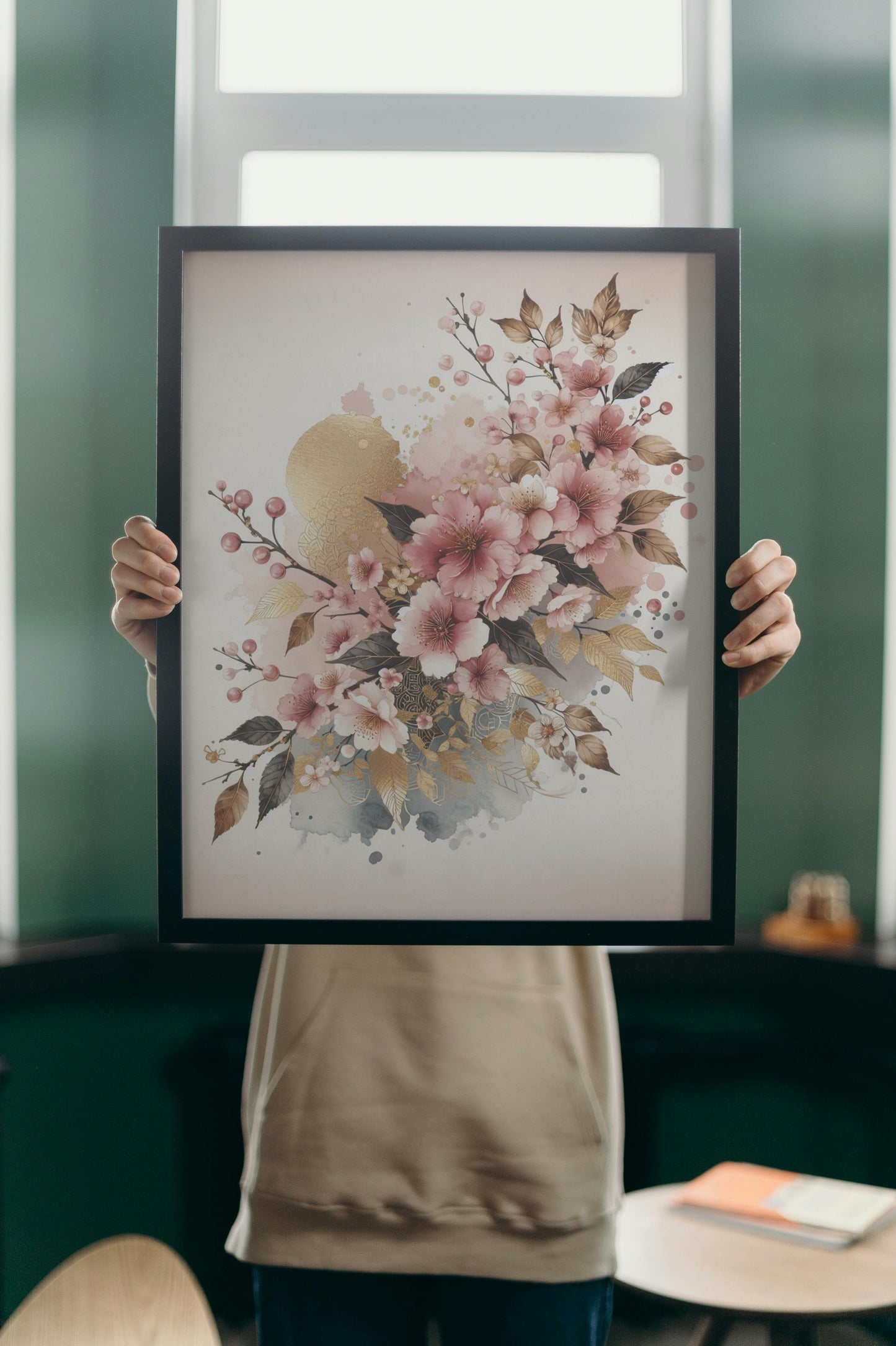 Aureate Sakura: Luxuriant Aurulent Japanese Watercolor Art