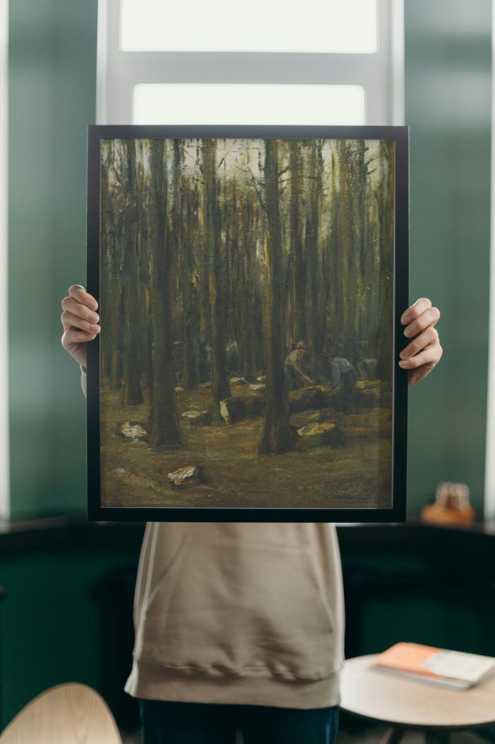 Lumberjack in the forest by Max Liebermann Impressionism Art dated 1898