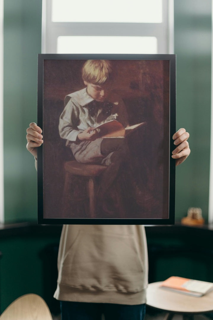 Boy Reading: Ned Anshutz by Thomas Pollock Anshutz Realism Art dated 1900