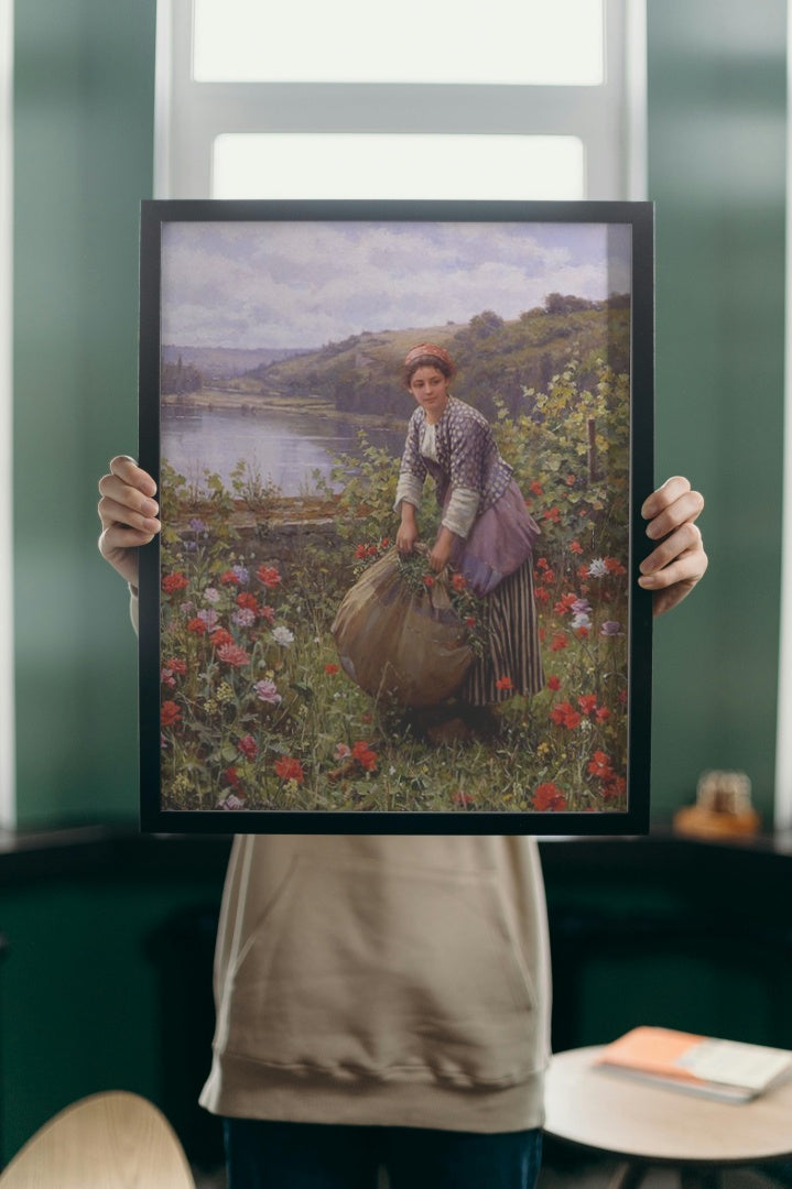 The Grass Cutter by Daniel Ridgway Knight Realism Art dated 1895