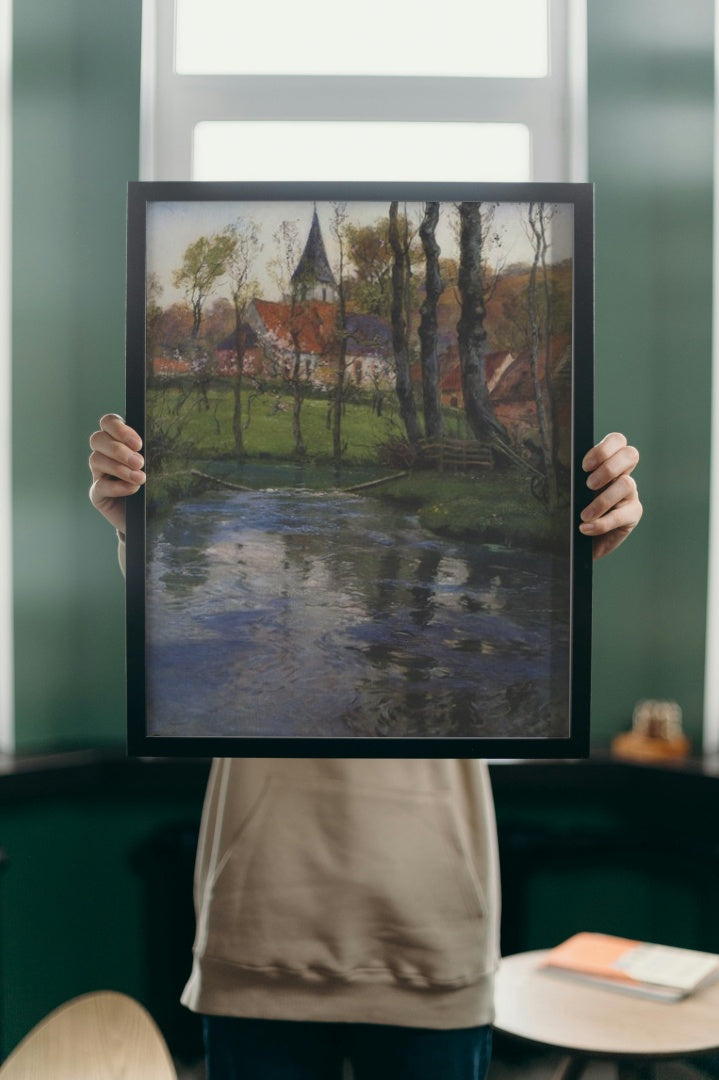 The Old Church by the River by Frits Thaulow Impressionism Art