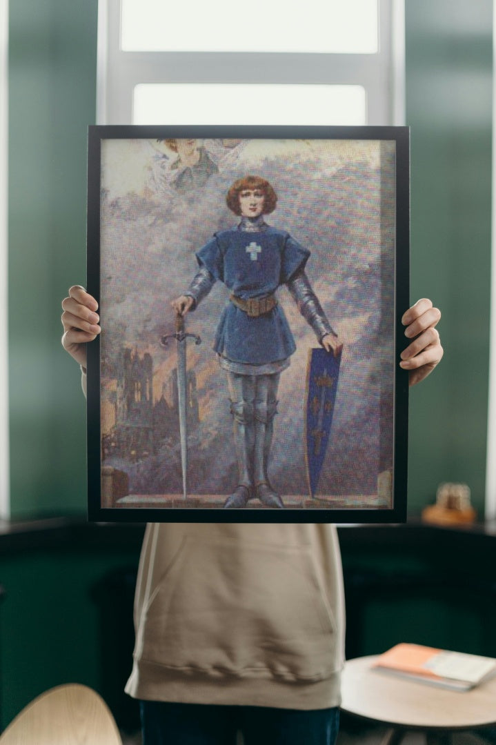 Jeanne d’Arc, incendie de Reims by Louise Abb&#233;ma Impressionism Art dated 1914