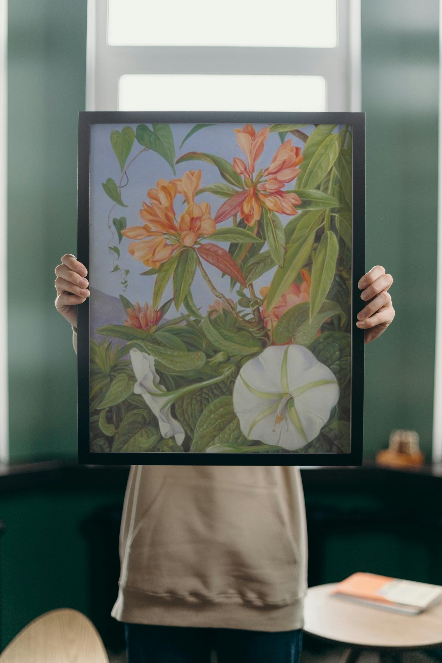 A Javan Rhododendron and Ipomoea by Marianne North Naturalism Art dated 1876