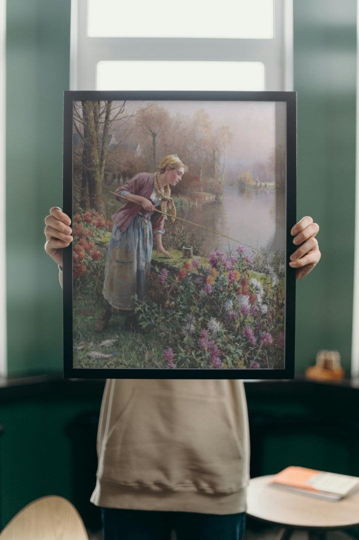 Brittany Girl Fishing by Daniel Ridgway Knight Realism Art