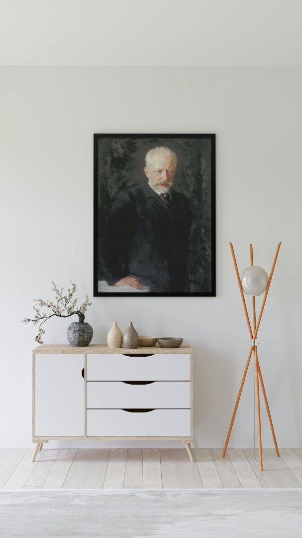 Portrait of the composer Pyotr Ilyich Tchaikovsky by Nikolai Kuznetsov Realism Art dated 1893