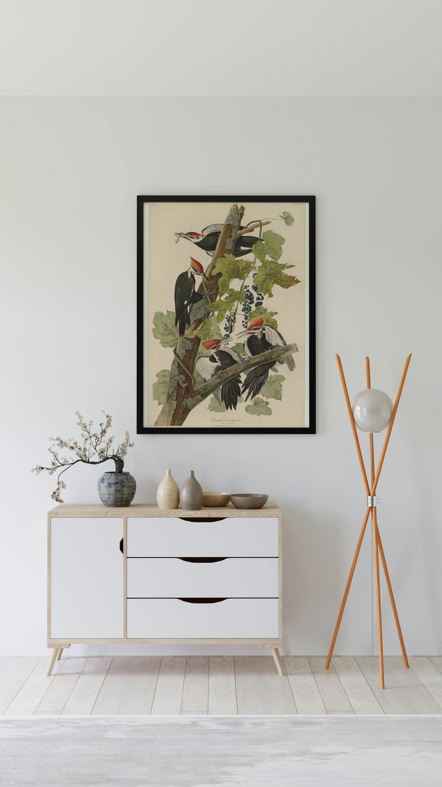 Plate 111 Pileated Woodpecker by John James Audubon Naturalism Art