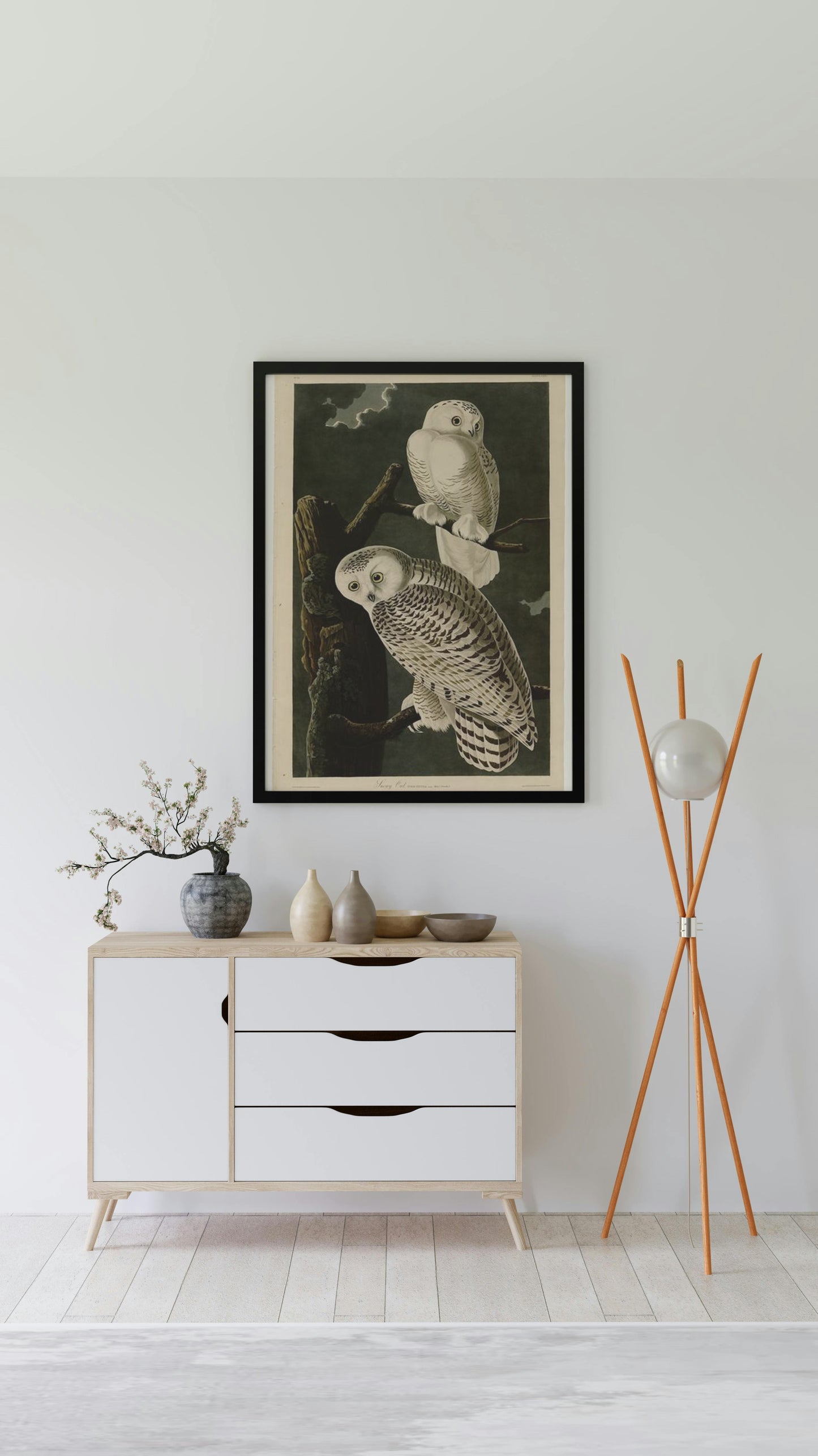 Plate 121 Snowy Owl by John James Audubon Naturalism Art